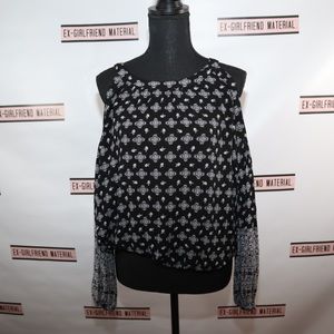 Mossimo Long Sleeve Black & White Top Size XL